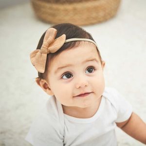 Hårtillbehör 3st/Set Solid Color Cotton Nylon Newborn Turban Hair Bands for Children Girls Baby Bows Headband Headwear Baby Hair Accessories