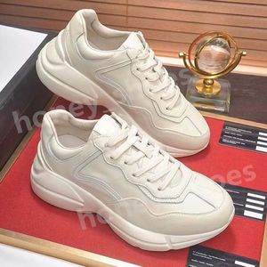 Designer lässige Schuhe Rhyton Sneakers Ladies Schuhtrainer Luxus Vintage Chaussures Fashion Shoeswave Mund Sneake beige Männer Frauen Größe 35-45 H51