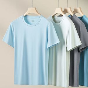 94% Modal de alta qualidade Homem de luxo de verão camiseta para homens de cor sólida de cor sólida machos machos lishirt y2k tops casuais de manga curta 240417