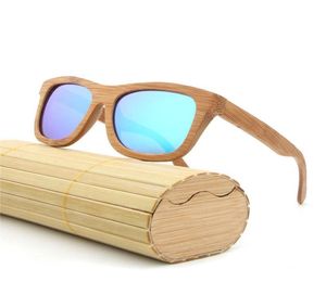 Мода Мужчины Женщины солнцезащитные очки с бамбуком винтажные солнцезащитные очки с деревянной линзой