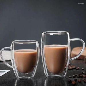 Kupalar Çift katmanlı bardak yüksek borosilikat cam süt çayı içecek ısıya dayanıklı ve scald karşıtı kabarcık kupa