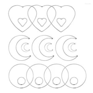 Dekorativa figurer 20 stycken metall dröm catcher ringer hjärtmånformad makrame båge för diy hantverk kransvägg hängande dekor