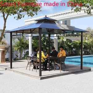 Camp Furniture Oude utomhus Courtyard Gazebo Shade Tent Villa enkel mobil fritid Fyra hörnträdgårdstakpaviljong