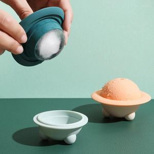 Baking Moulds Round Flying Saucer Silicone Ice Ball Mould Creative UFO Shape Hockey Mold DIY Drink Beer Whiskey Cube Kitchen Bar Tool