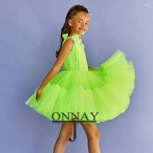 Girl Dresses JONANY Delicate Flower Dress Ustom Made Peat Bow For Kids Birthday Party Formal Baby