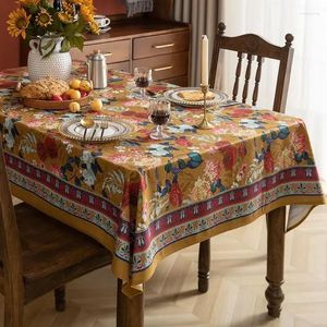 Table Cloth Flower Patterned Dustproof Tablecloth Restaurant Printed Rectangular Cover Rural Style Luxury Decorative Background