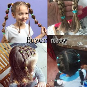 Acessórios para cabelos 100pcs/bolsa elástica bandas de cabelo meninas bebê acessórios de cabelo durável