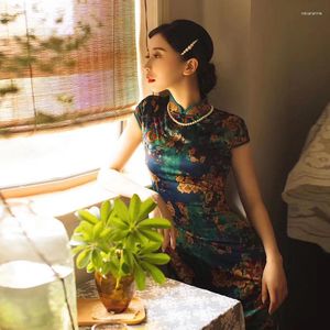 Etniska kläder cheongsam orientalisk kinesisk klänning förbättrad qipao mode retro sommarflicka