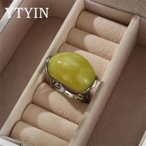 Brass Metal Green Grape Rings Natural Jade Ring Index Finger for Women Jewelry Korea Personality Trend 240417