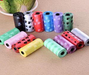 10 Roll Portable Degradable Pet Waste Pick Poop Bag utskrift Doggy Clean Up Bag Trash Sopor Bag Color Random 2011114736590