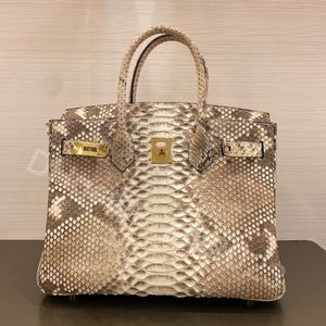 10s Bolsa de designer de bolsa de bolsa totalmente feita artesanal 30 cm de pele de cobra de corneca de cobra requintada