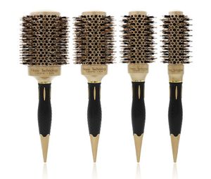 53mm Ceramic Round Barrel Hair Brush Iron Radial Comb Large Aluminum Gold Boar Bristle Hairdressing Thermal Brushes Curling Style 2479171