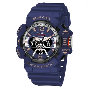 Zegarek moda Smael Top marka Outdoor Sport Digital Men Stopwatch podwójny ruch kwarcowy alarm LED LED ZATRZYMAJ ELEKTRUKI