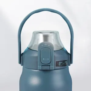 Vattenflaskor Rostfritt stål flaska matkvalitet isolerad med silikonstrå för aktivt
