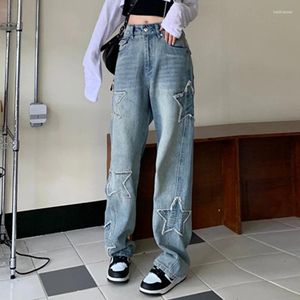 Jeans femminile y2k star patchwork women streetwear low asce drive gamba pantaloni cargo vaccoso harajuku jeans casual vintage 90