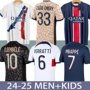 24 25 25 MAILLOT MBAPPE Piłka nożna Zestawy piłkarskie 23 24 24 Wersja zawodowa Trening Pre Maglia Paris Home Away Away Hakimi Fabian Vitinha O Dembele Soccer Jerseys