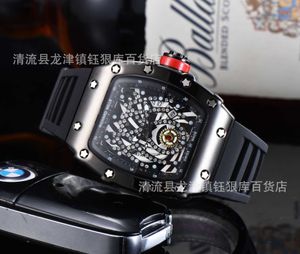 Watch watches AAA 2024 mens ghost watch fashion rubber strap quartz watch personality hollow diamond dial mens watch