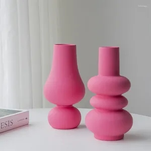 Вазы Tingke nornic Creative Memphis Geometric Circle Ceramic Vase Modern Минималистское украшение дома Morandi Pink Art украшения