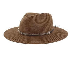 2020 Vintage Panama Hat Kadınlar Straw Fedora Fedora Erkek Güneş Şapkası Geniş Mem Yaz Plaj Güneş Visor Kapağı Chapeau Serin Caz Trilby Cap5582456