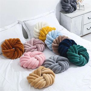 Pillow 35CM Nordic Knot Soft Ring Handmade Woven Mat Spherical Dolls Toys Pography Props Home Decor Sofa