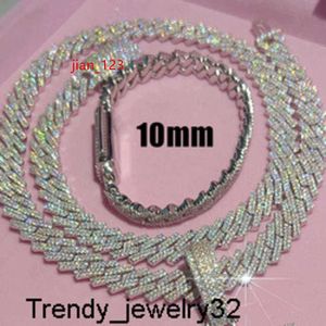 Pendant necklaces Pass diamond tester moissanite cuban link chain dropshipping 925 sterling silver gold plated baguette moissanite hip hop jewelry