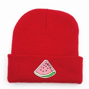 Ldslyjr pamuk karpuz meyve nakış kalın örme şapka kış sıcak şapkaları kapak cape bere şapka yetişkin ve çocuklar için 1509921585