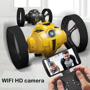 RC Bounce Car HD Camera WiFi FPV LED -strålkastare Ljud Höghastighet Video Remote Control Hopping Prank Stunt Toy Smart Racer Kid CE 240418