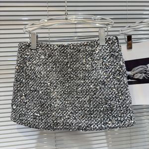 Winter Women's Skirt Hot Girl Sequined Tweed Skirt Women's Natural Waist Casual Hip Skirt Female A Line Street Wear Mini Skirt