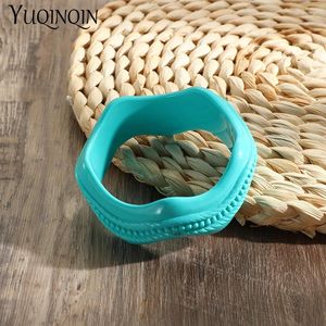 Bangle Vintage Coloful Irregular Thick Bangles For Women Chunky Wave Geometric Wide Arm Bracelets Charm Exaggerated Jewelery