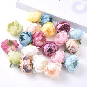 Decorative Flowers 5/10PCs Silk Peony Artificial 5cm Fake Flower For Home Room Decor Wedding Decoration Bedroom DIY Bride Wreath Accessorie