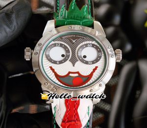 Unique Smiling Face Konstantin Chaykin Watches Green Inner Gray Joker Dial Russian Time Swiss Quartz Mens Watch Steek Case Leather2502975