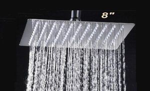 8 Inch Stainless Steel Square Shower Head Over head Ultra Thin Top Rainfall Shower Sprayer Head Chrome Finish4157345