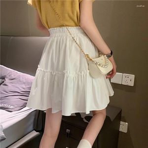 SKIRTS MULHERES SHORTS MINI ELÁSTICA CAIS ALTA CAISTA CURTA KAWAII Fashion Beach Use verão Branco preto Plate