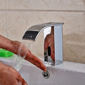 Banyo Lavabo Muslukları Uythner Ly Şelale Otomatik Sensör Havzası Musluk Krom Plaka Dokunsuz Tek Soğuk Su Musluk