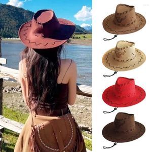 Boinas Camuradia de Chapéu de Cowboy Fashion Brim Brim Unissex Jazz Western Style Fancy Dress Acessórios