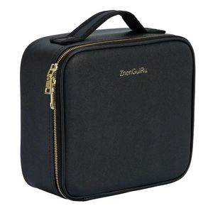 Borsa per il trucco da viaggio con custodia per trucco illuminata a LED con specchio 3 colori per trucco cosmetico Organizer Case di vanità per donne 240428