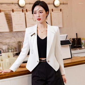 Frauenanzüge Kurzer kleiner Blazer Spring Herbst Koreanische Version High-End Slim Anzug Jacke Casual Pendler Doppelbrustes Outwear