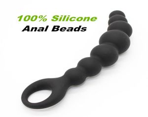 Toysdance Adult Sex Toys For Women Black Silicone Anal Beads Flexible Butt Plugs Sex Products Unisex Anal Balls 7039039 Wate7664051