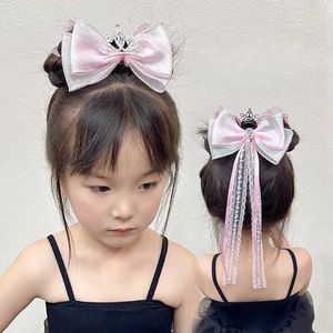 Haarzubehör 2023 Neue Kinder süße Farben Kronen Bogenknoten Haare CLS Haarnadeln Mädchen Süße Ornament Haarclips Kinder Fashion Hair Accessoires