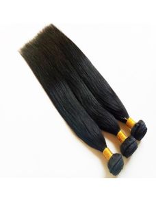Capelli vergini malesi indiani capelli umani dritti 3 4 5 pezzi intrecciati bundle di capelli remy brasiliani non trasformati Colore e nero 1 5311831