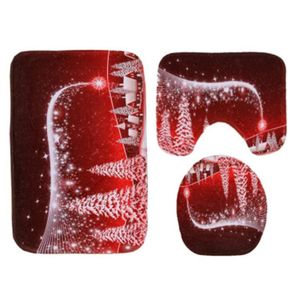 Tappeto sedile del bagno di Babbo Natale tappeto natalizio decorazione padmatura da cartone animato 3 pcsset acqua assorbimento d'acqua e tappeto skid tapis de58774655