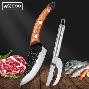 Coltelli da cucina disossare coltello chef utility coltelli carne mannala di frutta a squalo coltello in acciaio inossidabile macellaio manico da ginnastica a mano.