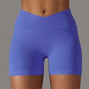 Shorts Active Yoga for Women Sports Workout Running Pants Crossover Crossover High Waist