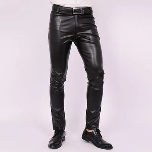 2023 pantaloni magri slim fit skinny stretto in pelle teen tendenza moto pU 240419