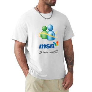 Men's T-Shirts MSN Messenger Send a Nudge! Plain T-shirt short sleeved fun T-shirt top for mens sportswearL2403