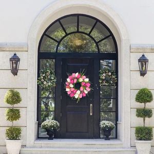 Flores decorativas R2LD Flor Artificial Flower Grinalh Para a porta da frente Spring Mother Day Houses Casamento