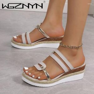 Slippers Design Luxury Sexy Wedges High Heels Método Plataforma Mulheres Sapatos São de São de São de Praia Bombas Femininas