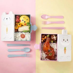 Servis 1 Set Praktisk Bento Box Easy Cleaning Lunch Snap-Design Dining Kawaii Fruit Meal Storage Case