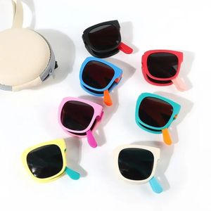 Square Frame Kids Sunglasses Fashion UV 400 Открытые складные дети для детей для мальчиков и девочек для малышей 240423