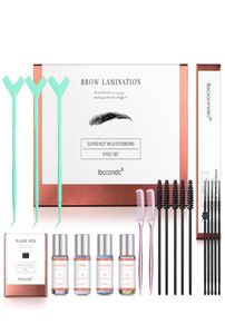 Ögonbrynverktyg Stencils 9st Lash Lift Perming Eyelash Lifting Brow Lamination Kit Curling Eye With 5 Borstes Cotton Swabbs 3 YSH1845134